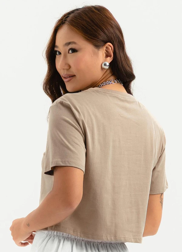 Cativa - Blusa em Algodão  Marrom Claro 2