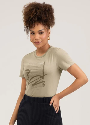 Cativa - Blusa em Algodão Marrom Claro - CATIVA