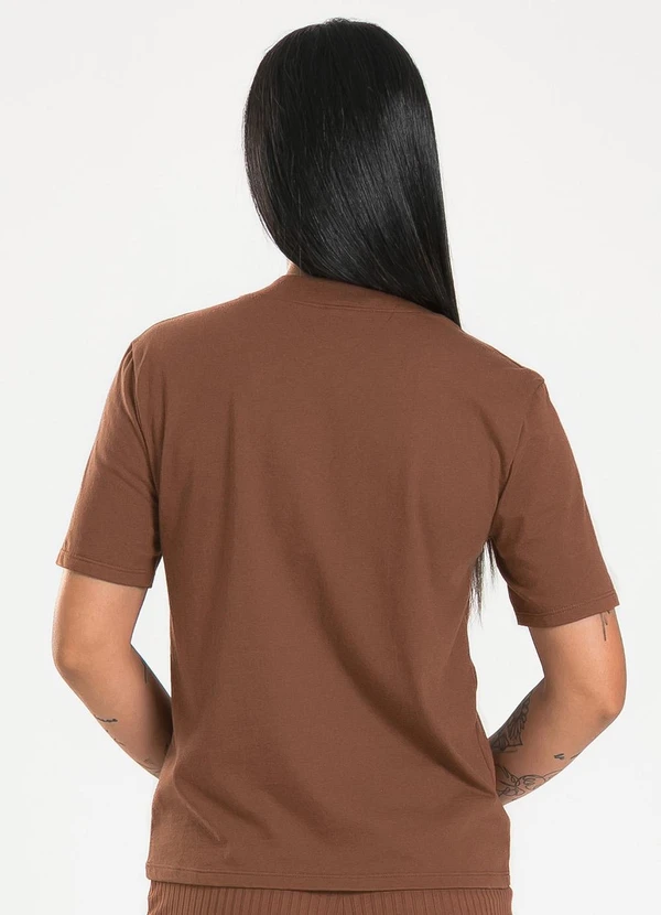 Cativa - Blusa em Algodão Marrom Escuro 2