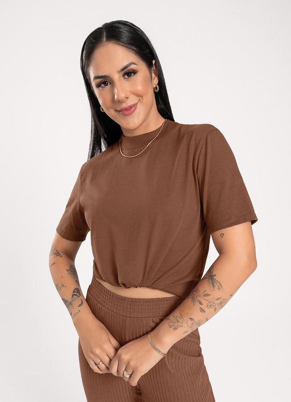 Cativa - Blusa em Algodão Marrom Escuro 3