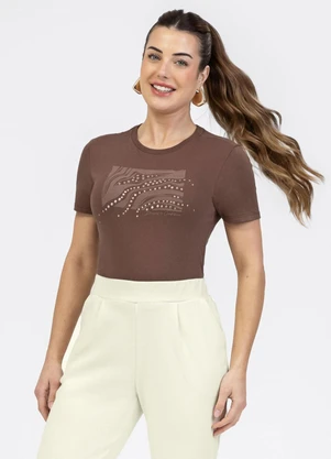 Habana - Blusa em Algodão Marrom Escuro - HABANA