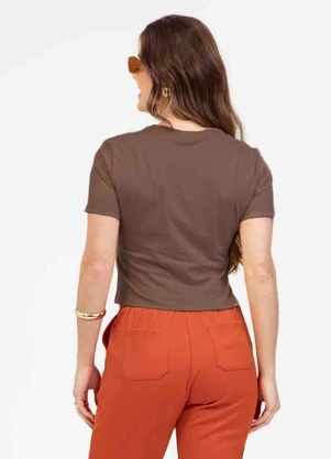 Habana - Blusa em Algodão Marrom Escuro - HABANA