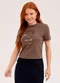 Cativa You - Blusa em Algodão  Azul Claro - variação: Marrom Escuro
