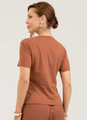 Cativa - Blusa em Algodão Marrom - CATIVA