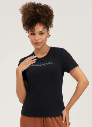 Cativa - Blusa em Algodão Preto - CATIVA