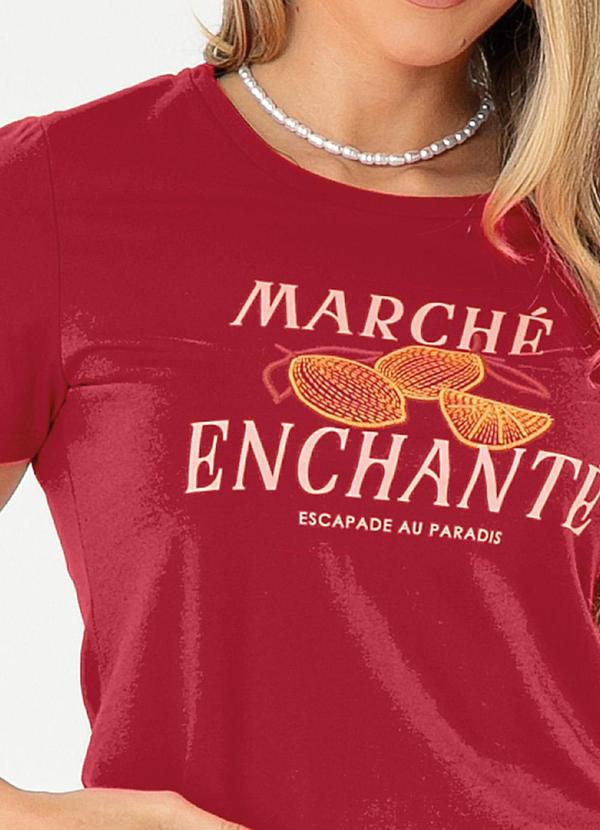 Cativa - Blusa em Algodão Vermelho Escuro 3