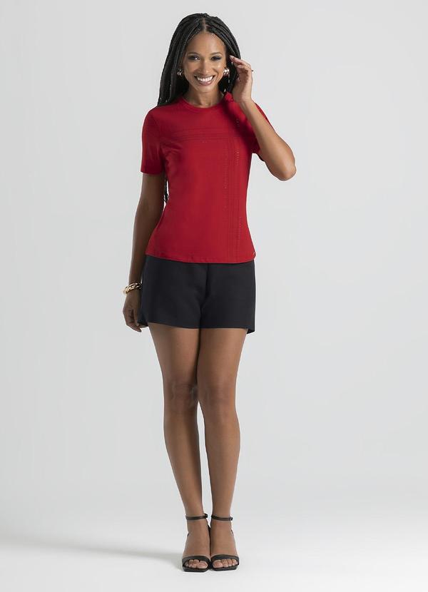 Cativa - Blusa em Algodão Vermelho Escuro 3