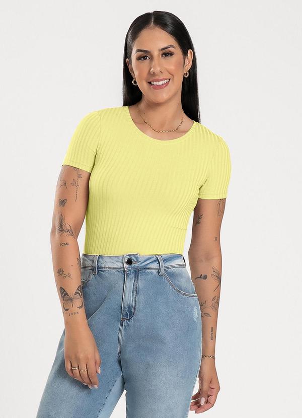 Cativa - Blusa em Canelado Amarelo Claro
