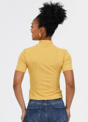 Habana - Blusa em Canelado Amarelo Médio - HABANA