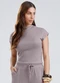 Gris - Blusa em Canelado Aveludado Preto - variação: Lilás