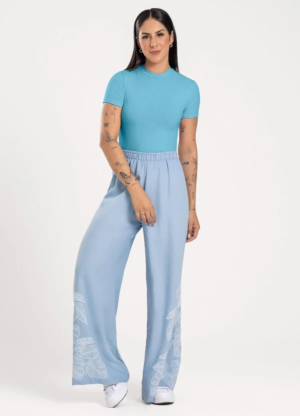 Cativa - Blusa em Canelado Azul Claro 2