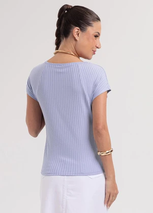 Habana - Blusa em Canelado Azul - HABANA