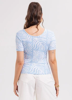 Habana - Blusa em Canelado Azul - HABANA