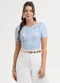 Habana - Blusa em Misturinha Marrom - variação: Azul