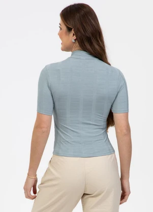 Habana - Blusa em Canelado Azul  - HABANA