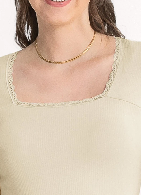 Habana - Blusa em Canelado  Bege 3