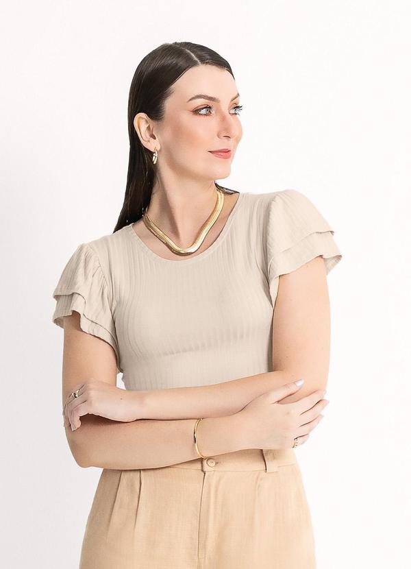 Habana - Blusa em Canelado  Bege