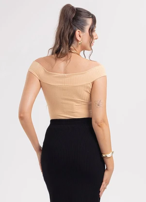 Habana - Blusa em Canelado Bege - HABANA