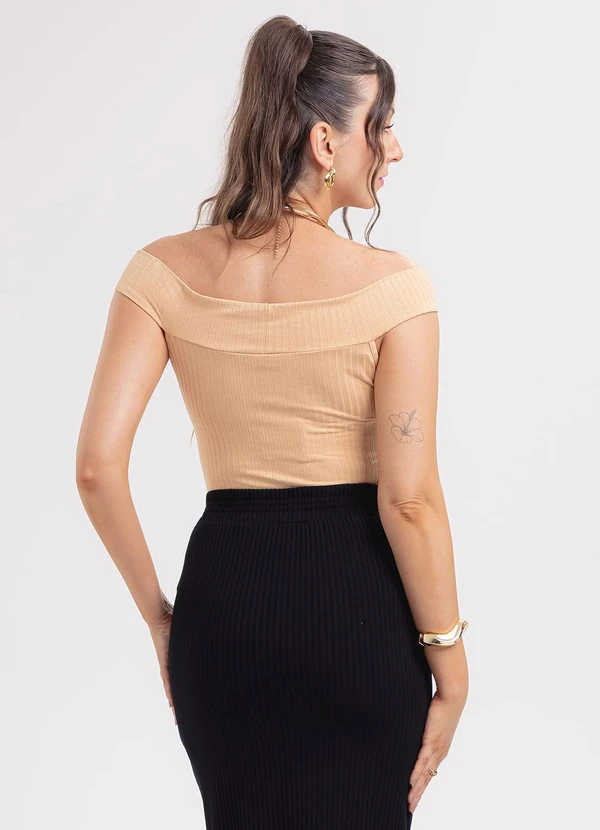 Habana - Blusa em Canelado Bege 2