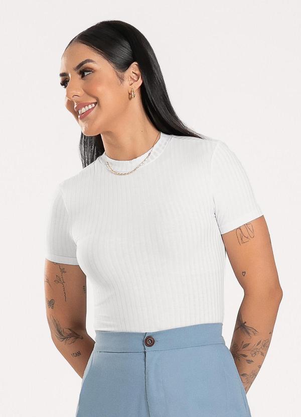 Cativa - Blusa em Canelado Branco