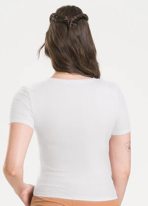 Cativa - Blusa em Canelado Branco - CATIVA