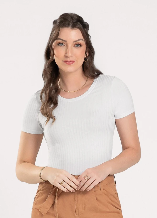 Cativa - Blusa em Canelado Branco