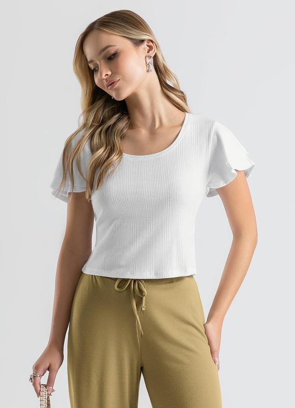 Cativa - Blusa em Canelado Branco