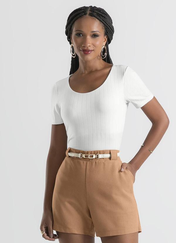 Cativa - Blusa em Canelado Branco