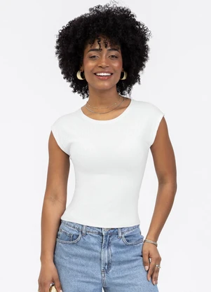 Habana - Blusa em Canelado Branco - HABANA