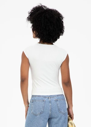 Habana - Blusa em Canelado Branco - HABANA