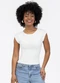 Habana - Blusa em Canelado Branco - variação: Branco