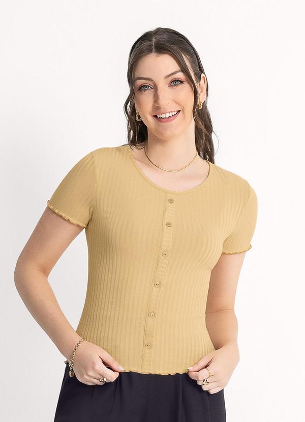 Habana - Blusa em Canelado  Caramelo