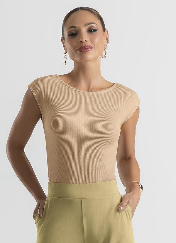 Cativa - Blusa em Canelado Caramelo