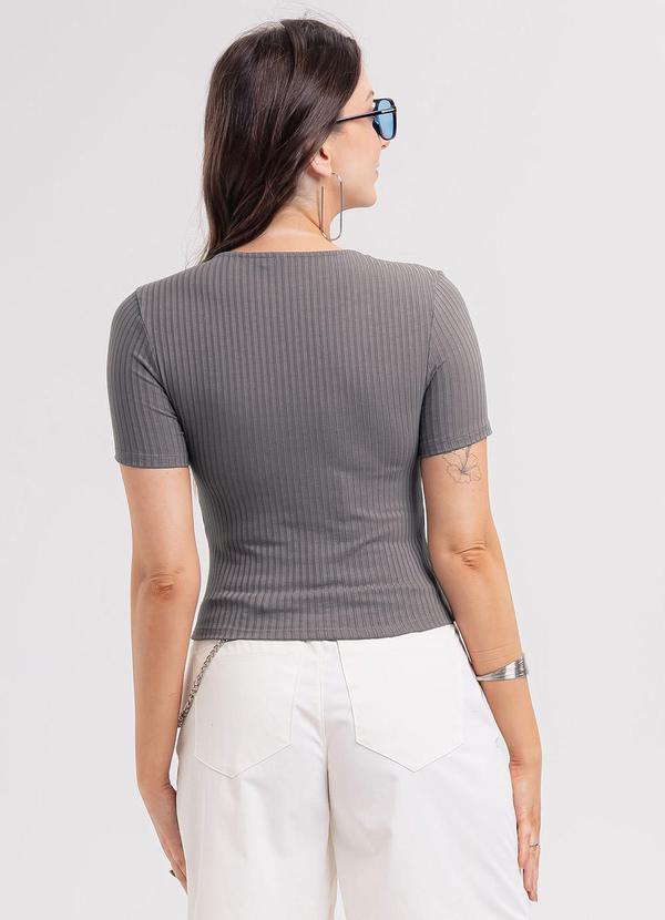 Habana - Blusa em Canelado  Cinza 2