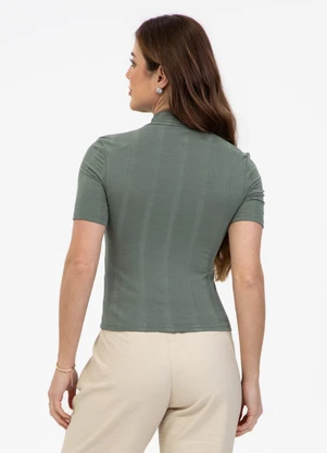 Habana - Blusa em Canelado Cinza - HABANA