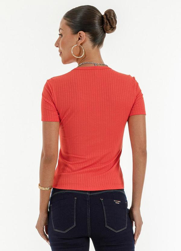 Habana - Blusa em Canelado Laranja Escuro 2