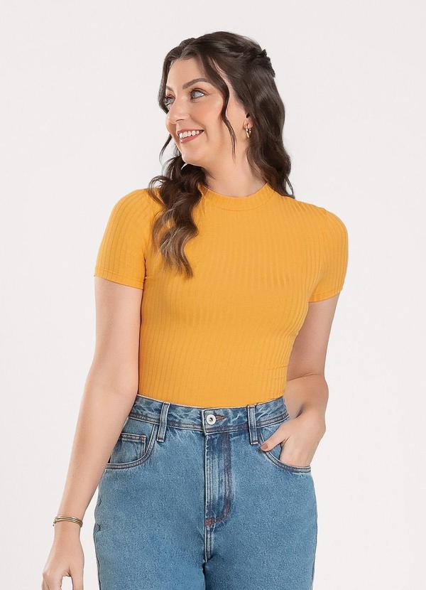 Cativa - Blusa em Canelado Laranja