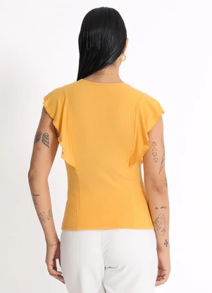 Habana - Blusa em Canelado  Laranja - HABANA
