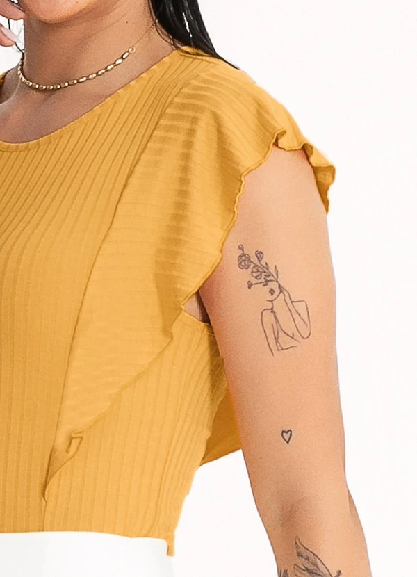 Habana - Blusa em Canelado  Laranja 3