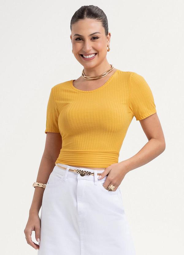 Habana - Blusa em Canelado Laranja