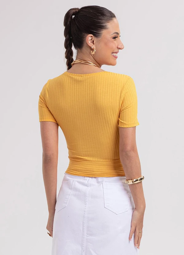 Habana - Blusa em Canelado Laranja 2