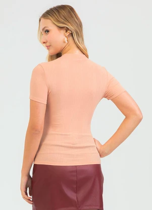 Cativa - Blusa em Canelado Laranja - CATIVA