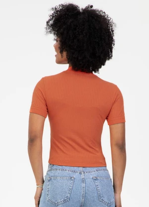 Habana - Blusa em Canelado Laranja - HABANA