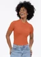 Habana - Blusa em Canelado Verde - variação: Laranja