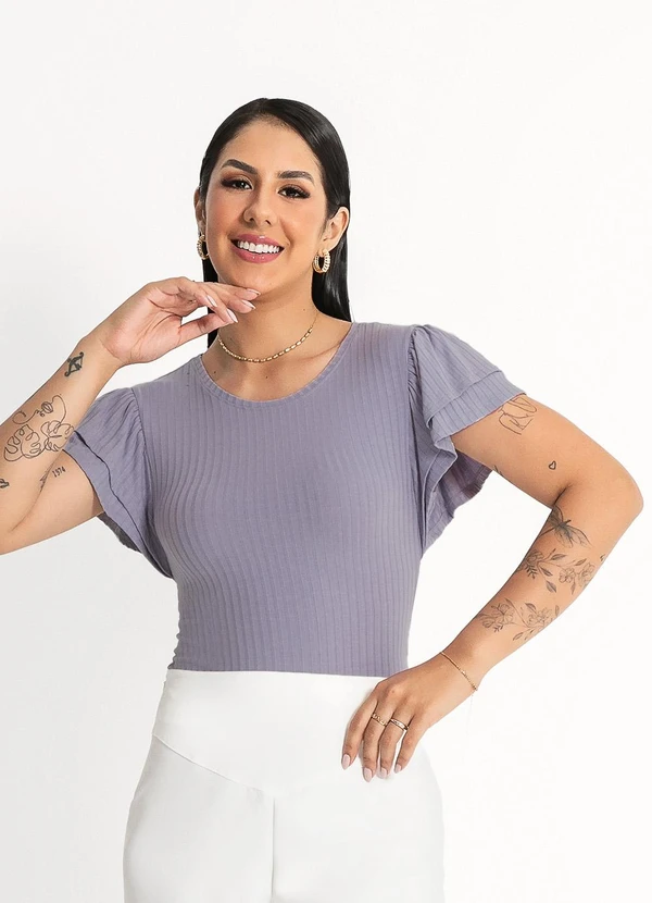 Habana - Blusa em Canelado  Lilás