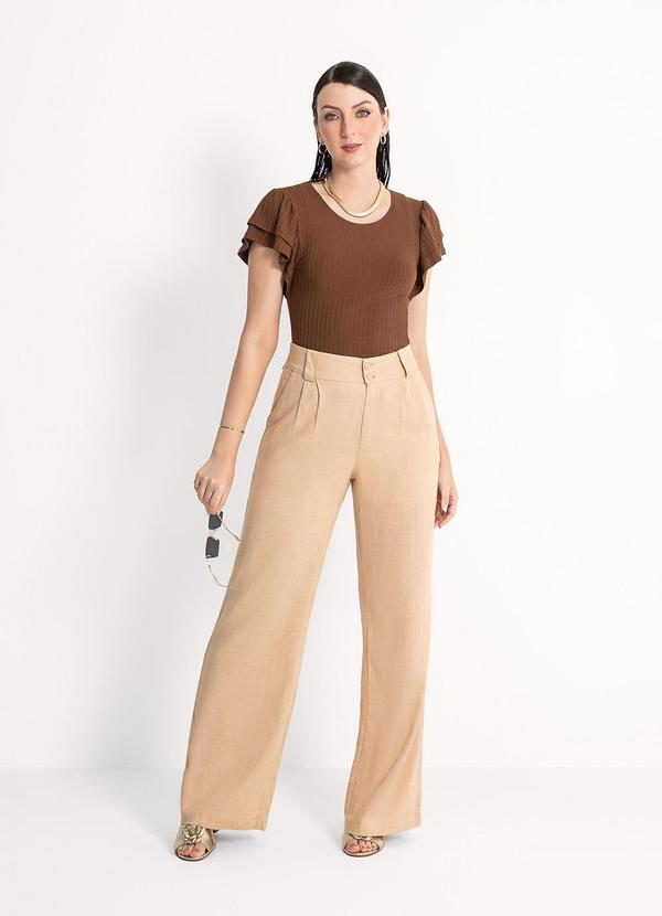 Habana - Blusa em Canelado  Marrom Escuro 4