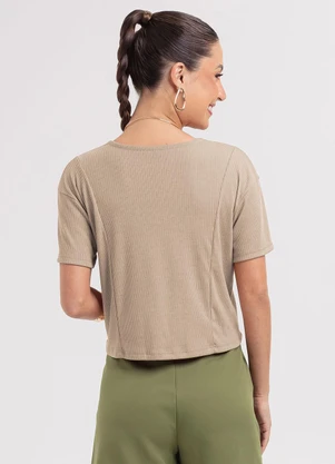 Habana - Blusa em Canelado Marrom - HABANA