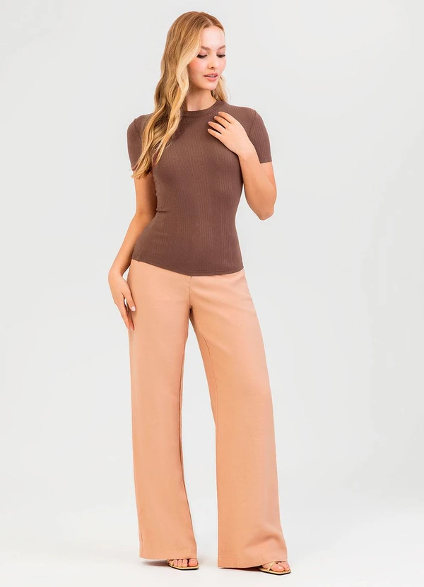 Cativa - Blusa em Canelado Marrom 3