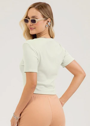 Cativa - Blusa em Canelado  Off White - CATIVA