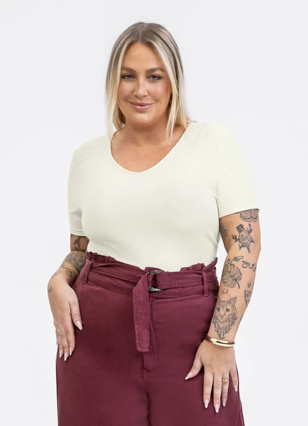 Habana - Blusa em Canelado Off White